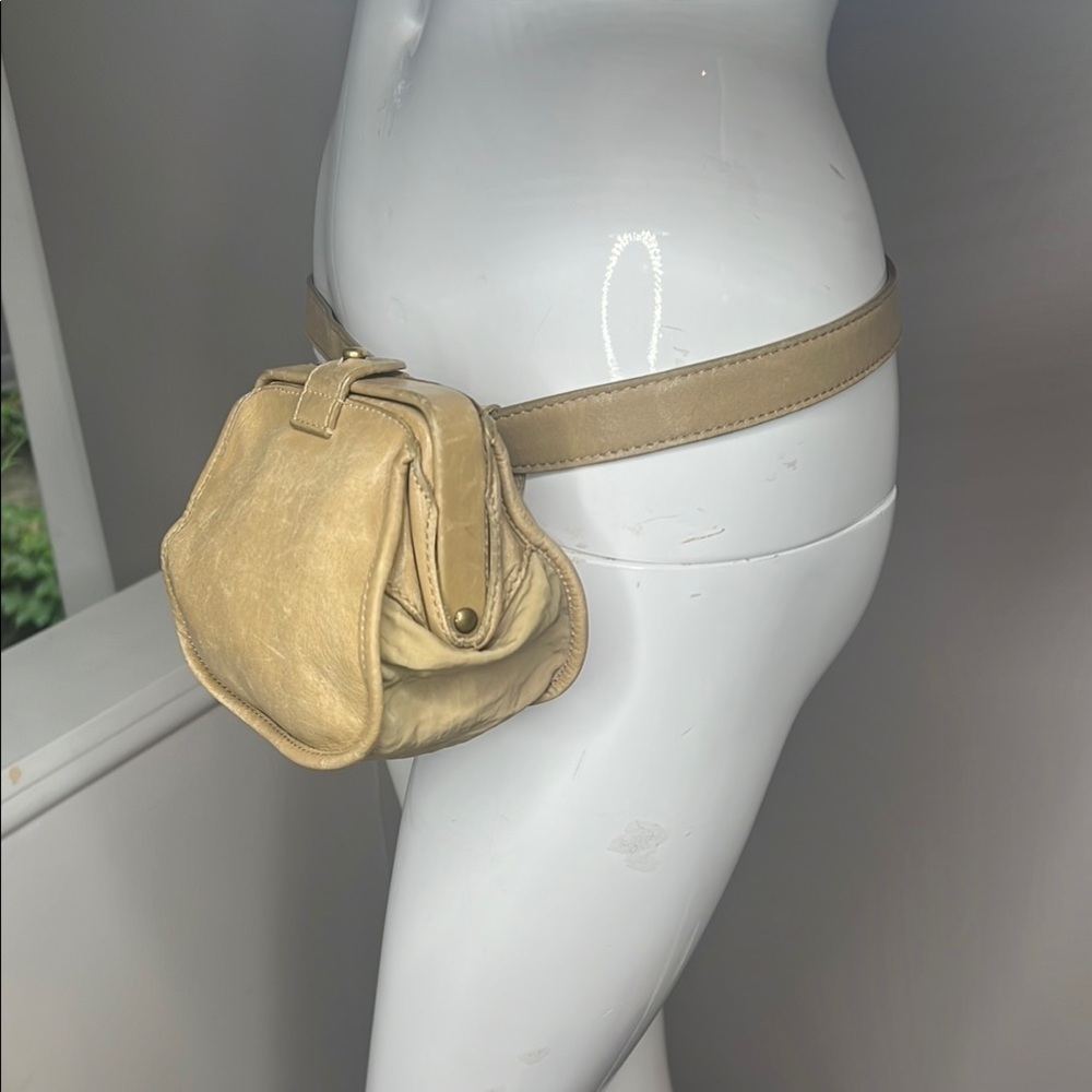 DKNY Leather and Nylon Vintage Adjustable Belt Bag